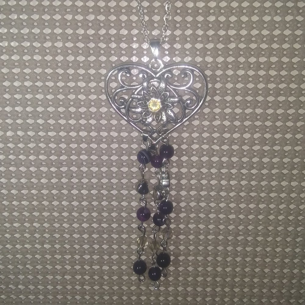 Handmade heart dangle necklace